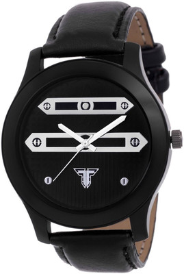 

Traktime New Edge Black & Silver Tone Analog Round Dial Leather Strap NEW EDGE Watch - For Men
