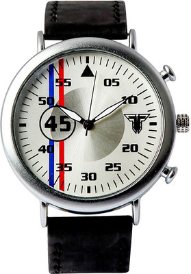 

Traktime Daytona Speedmaster Analogue Designer Silver Round Dial Leather Strap Watch - For Men