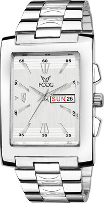 Fogg 2078-SL Silver Square Day and Date Analog Watch - For Men Fogg 2078-SL Silver Square Day and Date Analog Watch - For Men