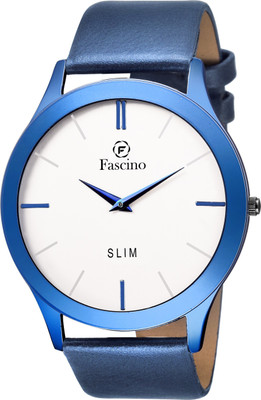 

fascino Analog Round Silver Dial Slim Watch with Leather Belt FCW 1071-BL Watch - For Men