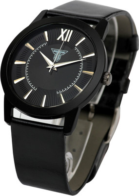 

Traktime NOIR Analogue Black Roman Round Dial Leather Strap NOIR Watch - For Men