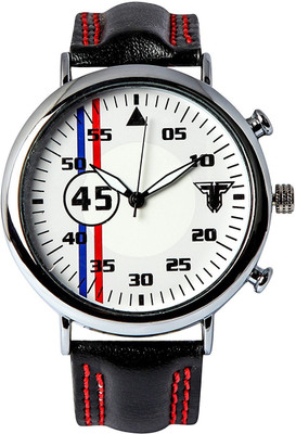 

Traktime Daytona Speedmaster Analog Designer White Round Dial Leather Strap Watch - For Men