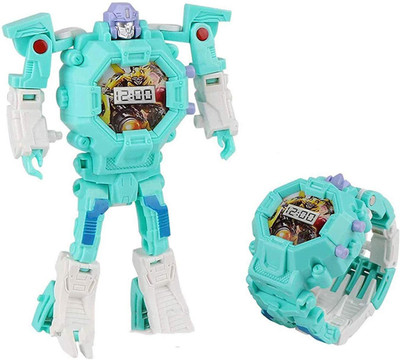 

munchkin land Transformers Robot Toy Convert to Digital Watch for Kids(Blue)