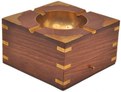 

La' Bonito Pro Brown Wood Ashtray(Pack of 1)