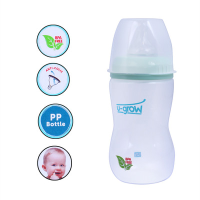 

U-grow SNAP LOCK WIDE NECK FEEDING BOTLLE 6+ - 330 ml(Green)
