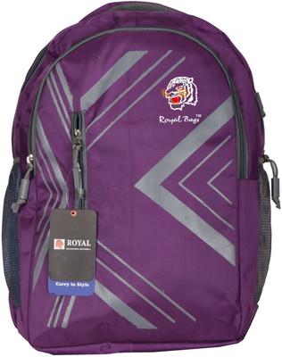 

Royal Bags Nylon Purple Grey Backpack For Kids| School Bag 40 L Backpack(Purple)