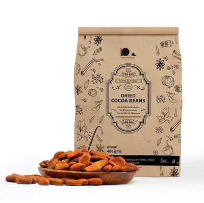 

looms & weaves Fermented & Dried Raw Cocoa Bean from Kerala - (Home Made), Weight 400 gm (Brown) Choco Chips Semi Solid(400 g)