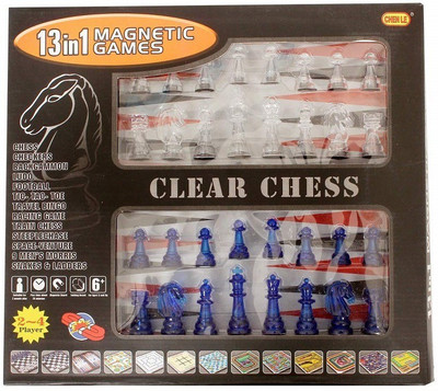 

MS Amaze 13 in 1 Magnetic games -Clear Chess Board Game