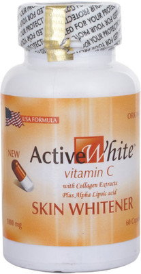 

ACTIVE WHITE Vitamin C With Collagen Extracts Plus Alpha Liopic Acid Skin Whitening Capsules- (1 bottle- 60 capsules)(30 g)