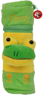 

Guru Kripa Baby Products Soft & Cute Smiley Fancy Velvet Fabric Baby Milk Feeding & Nursing Bottle Cover Teddy shape Feeder Easy Zip Closure Pack Of 1 Pcs (Green