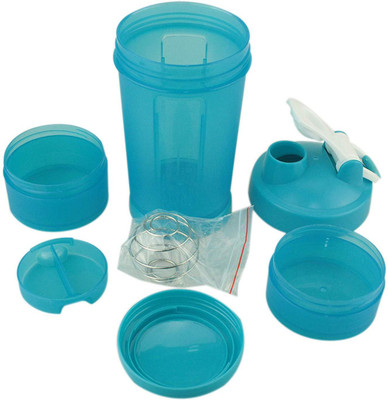 

AVMART 450 ml Blue Gym Protein Shaker for Fitness, Sports with 2 Storage 450 ml Shaker(Pack of 1, Blue), Multicolor