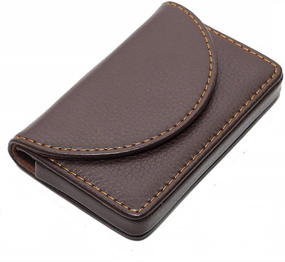

AVB New Leather Pocket Sized Business/Credit/Debit/Name Card Holder case Wallet with Magnetic Shut for Gift 15 Card Holder(Set of 1, Brown)