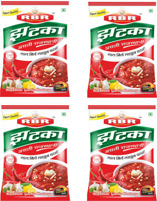

RBR Premium Rajasthani Chilli Garlic Chatney(Lehsun Mirchi) 100g, Pack of 4 Chutney Paste(400 g)