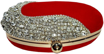

The Indian Handicraft Store Party Red Clutch