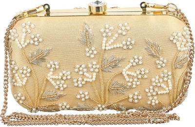 

The Indian Handicraft Store Party Beige Clutch