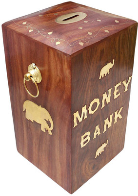 

Aafiya handicrafts Af0209 Coin Bank(Brown)