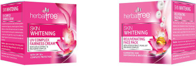 

Herbaltree Combo Pack Skin Whitening UV Complex Fairness Cream 60ml & Skin Whitening Face Pack 60ml Pack Of 2(Set of 1)