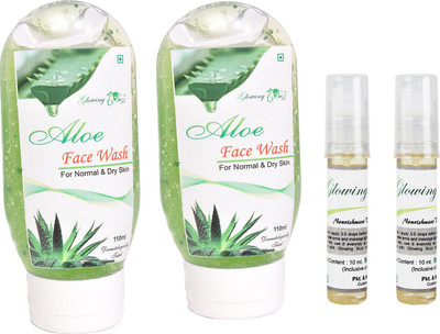 

Glowing Buzz Combo of 2 Aloe Face Wash And 2 Herbal Nourishment Vitamin E Oil(Set of 4)
