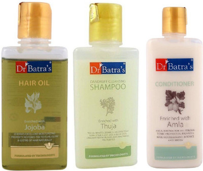 

Dr. Batra's Dandruff Cleasing Shampoo Amla Conditioner & Hair Oil Jojoba(Set of 3)