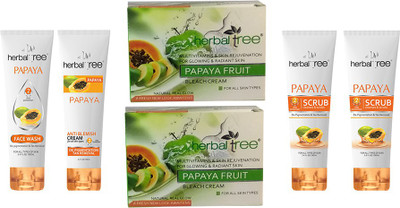 

Herbaltree Combo Pack 2 Papaya Bleach 42gm & Papaya Face Scrub, Face Wash, Face Pack, Face Cream 120ml Pack Of 6(Set of 1)