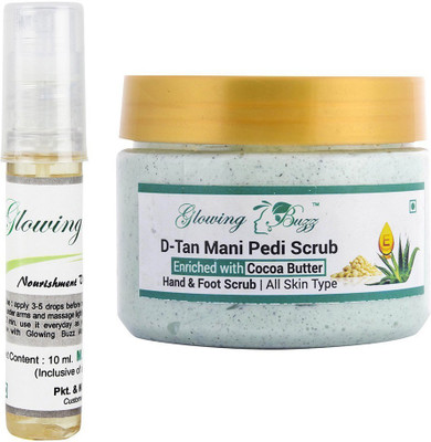 

Glowing Buzz Combo of vitamin e oil and mani pedi scrub(Set of 2)
