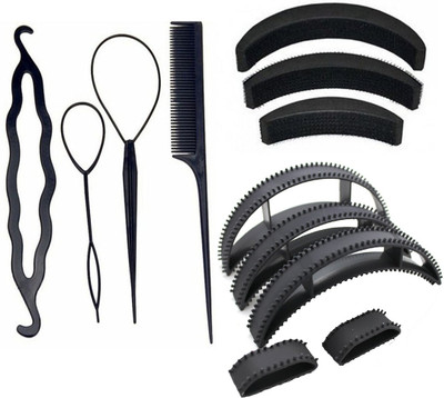 

S R Enterprises Hair combo accessories tool set of pack of (12pcs) hair bumpit(Set of 12)