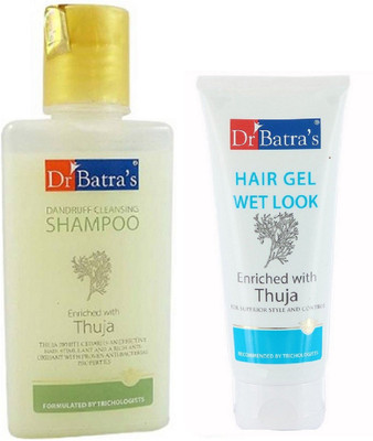 

Dr. Batra's Dandruff Cleasing Shampoo Thuja & Haie Gel Wet Look Thuja(Set of 2)