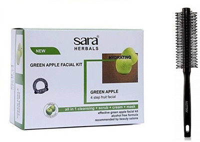 

jollity Hair Brush And Sara Green Apple Facial Kit 50 g (Set of 4)(Set of 2)