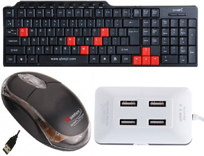 

QHMPL 8810/6633,Keyboard,Mouse & USB Port Hub Combo Set