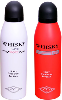 

WHISKY WHITE & RED Deodorant Spray - For Men(200 ml, Pack of 2)