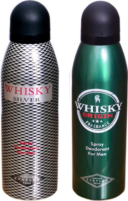 

WHISKY SILVER & GREEN Deodorant Spray - For Men(200 ml, Pack of 2)