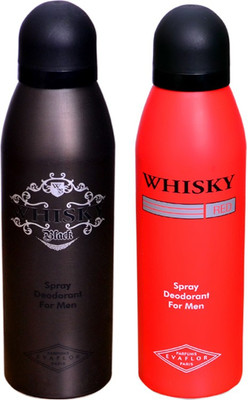 

WHISKY BLACK & RED Deodorant Spray - For Men(200 ml, Pack of 2)