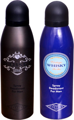 

WHISKY BLACK & BLUE Deodorant Spray - For Men(200 ml, Pack of 2)