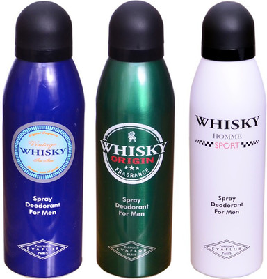 

WHISKY BLUE & WHITE & GREEN Deodorant Spray - For Men(200 ml, Pack of 3)