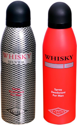 

WHISKY SILVER & RED Deodorant Spray - For Men(200 ml, Pack of 2)