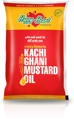 

happy heart Kachi Ghani Mustard Oil Mustard Oil Pouch(1000 ml)