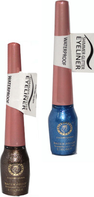 Colors Queen Water Proof Shimmer Glitter Liner 10 g(Chocolate, Blue)