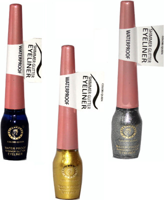 Colors Queen Water Proof Shimmer Glitter Liner 15 g(Navy Blue, Gold, silver)
