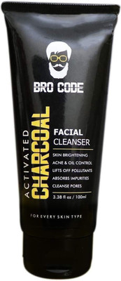 

Bro Code Premium Quality Activated Charcoal Face Cleanser-Acne Oil and Pollution Control For Men and Women Face Wash(100 g)