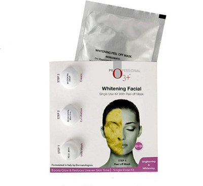 

O3+ Whitening Facial Kit Includes Milk Wash, Microderma Brasion, Whitening Cream and Peel Off Mask 45 g