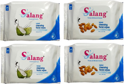 

SALANG Everyday cleansing wipes-Almonds &Coconut(30pcs/pack)(Pack of 30)