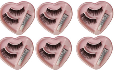 

Elecsera False Eyelashes | With Glue | 6 Pairs | Natural Look(Pack of 6)