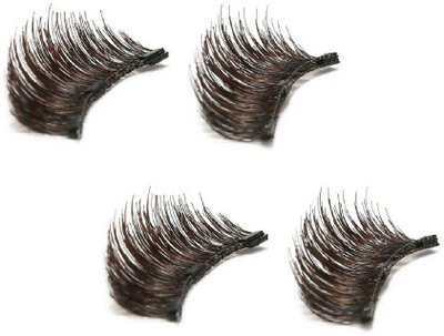 YS Traders 4 Pair Of Soft Natural Dark Black Eye Lashes(Pack of 4)
