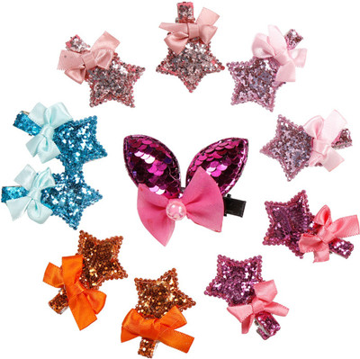 

Shop Frenzy DESIGNER SHIMMER HAIR CLIPS Hair Accessory Set(Pink, Orange, Blue)