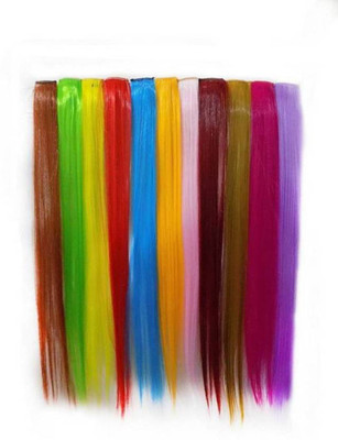 

PELO New Style Synthetic Coloured Extension For Girls, Party Wear Extension For Women And Girls, Multicolor Hair Extension