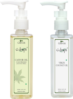 

G Drops Castor & Virgin Coconut Oil Combo (2x100ml) Hair Oil(200 ml)