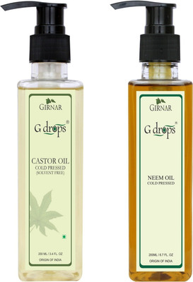 

G Drops Castor & Neem Oil Combo(200ml+200ml) Hair Oil(400 ml)