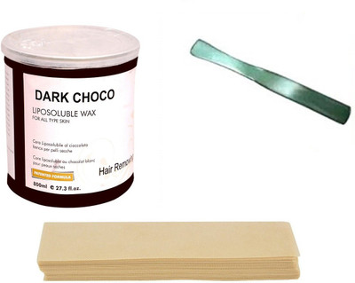 

Shopfleet Dark Choco Liposoluble Wax(800 Gm.) with 50 Wax Strips and 1 Steel Knife Wax(1, Set of 3)