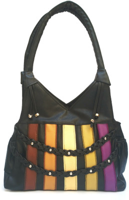 Jovial Hand-held Bag(Black, Pink)