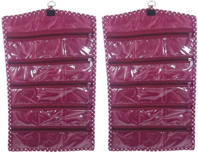 

Addyz Pack of 2 Pisces Travel Watch Chain Bracelet Anklets Foldable Bag Jewelry Vanity Box(Maroon)
